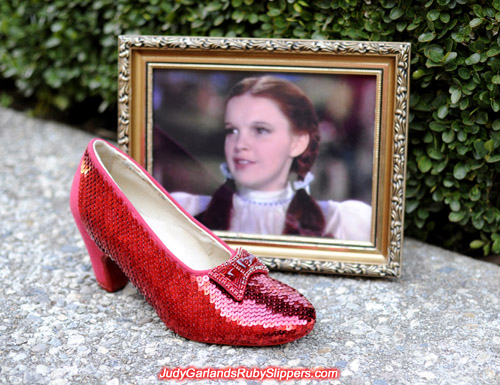 Sequining is underway with Judy Garland's ruby slippers