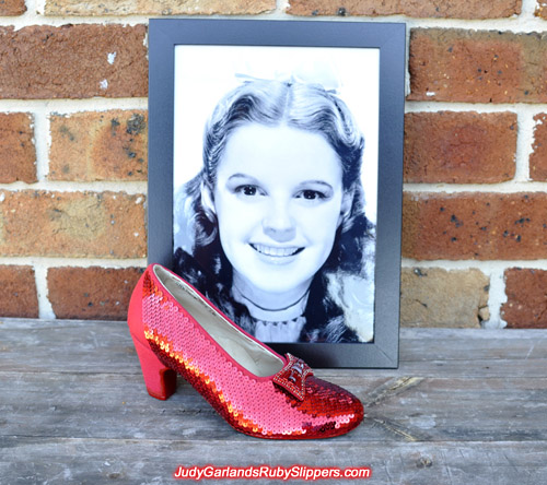 Sequining is underway with Judy Garland's ruby slippers