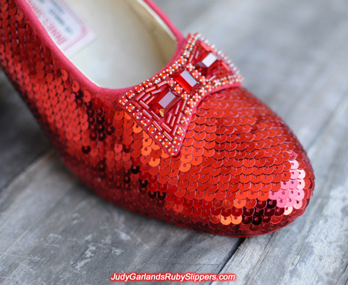 Sequining is underway with Judy Garland's ruby slippers