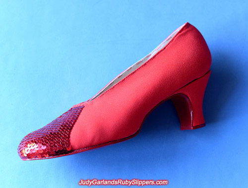 Sequining the ruby slippers is difficult and time-consuming