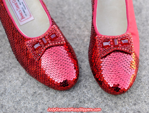 Sewing, sewing and more sewing on Judy Garland's ruby slippers