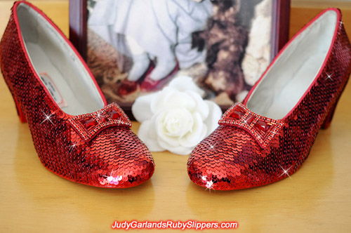 Shiny and sparkly red ruby slippers