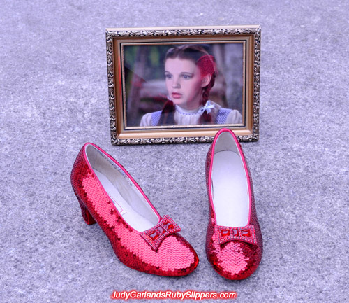 Stunning replica of Judy Garland's ruby slippers