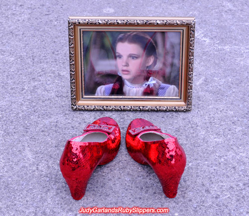 Stunning replica of Judy Garland's ruby slippers