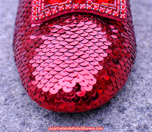 Stunning replica of Judy Garland's ruby slippers