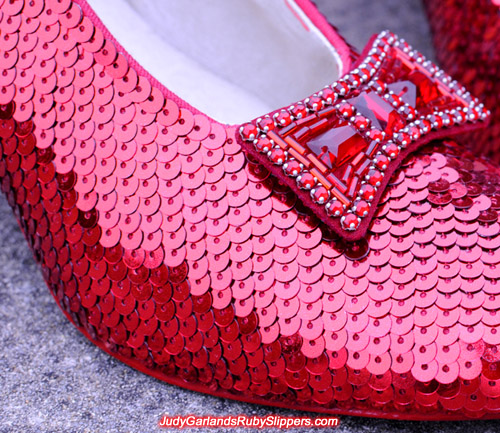 Stunning replica of Judy Garland's ruby slippers