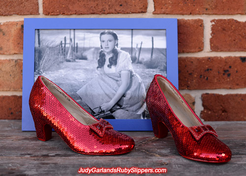 The end result of our project with Judy Garland's ruby slippers