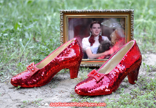 The ruby slippers accompanied by the Minnesotan beauty