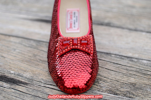 The ruby slippers is half way finished with the right shoe done