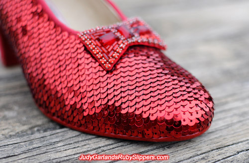 Unfinished right shoe of Judy Garland's ruby slippers