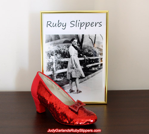 Work in progress with Judy Garland's size 5B ruby slippers