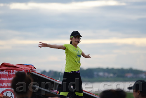 Aerobics on Mekong riverside in Vientiane, Laos