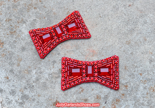 Another hand-sewn ruby slipper bows made in October, 2017