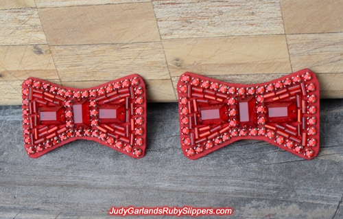 Authentic-looking hand-sewn ruby slipper bows