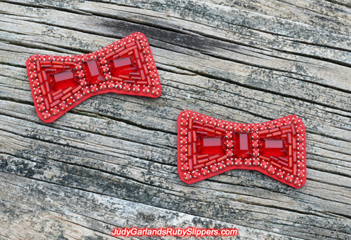Authentic-looking hand-sewn ruby slipper bows