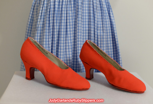 Custom-made size 5B shoes for the ruby slippers