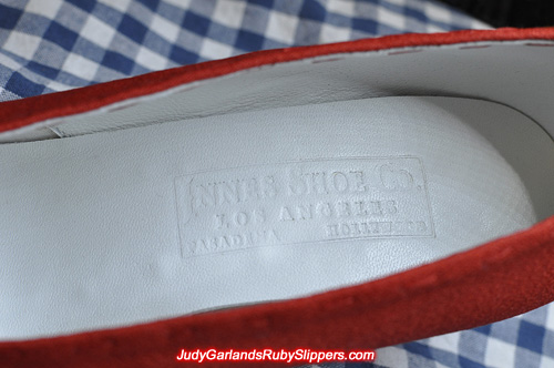 Custom-made size 5B shoes with heat embossing labels