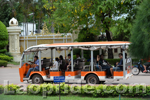 Electric powered bus in Vientiane, Laos