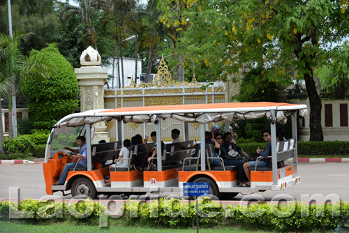 Electric powered bus in Vientiane, Laos