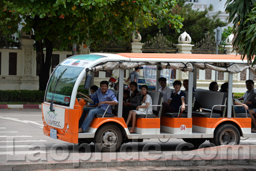 Electric powered bus in Vientiane, Laos