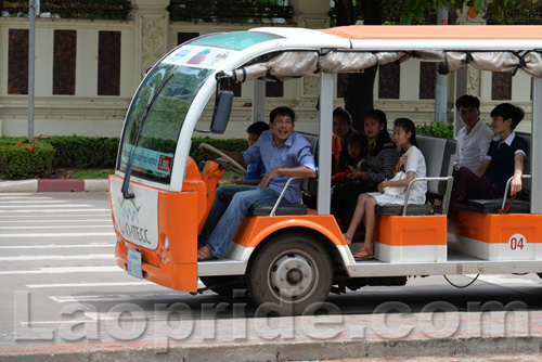 Electric powered bus in Vientiane, Laos