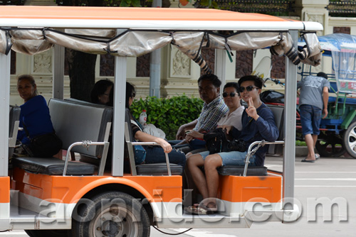 Electric powered bus in Vientiane, Laos