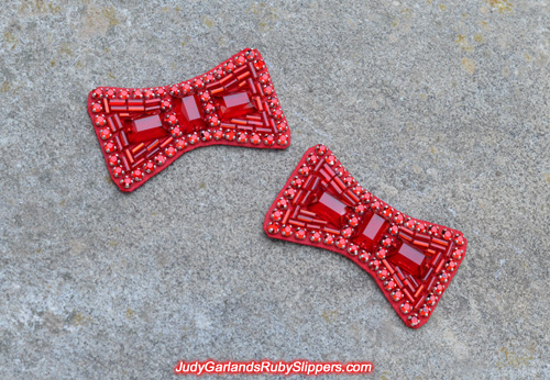 Exact replica hand-sewn ruby slipper bows