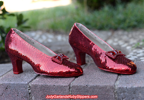 Exquisite hand-sewn ruby slippers