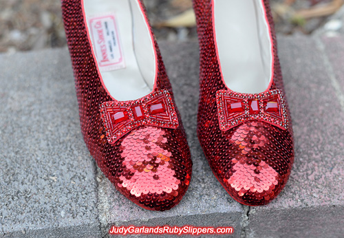 Exquisite hand-sewn ruby slippers