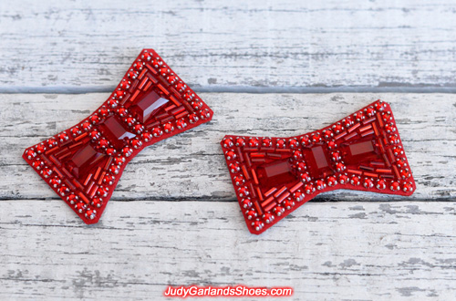 Hand-sewn ruby slipper bows made in October, 2017