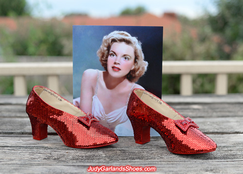 Hand-sewn ruby slippers in size 5B