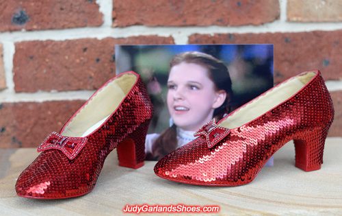 Hand-sewn ruby slippers in size 5B