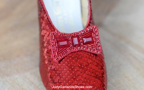 Hand-sewn ruby slippers in size 5B