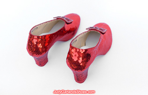 Hand-sewn ruby slippers in size 5B