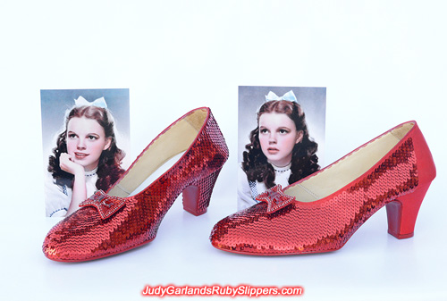 Hand-sewn US women's size 8 ruby slippers