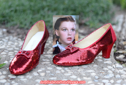 Hand-sewn US women's size 8 ruby slippers