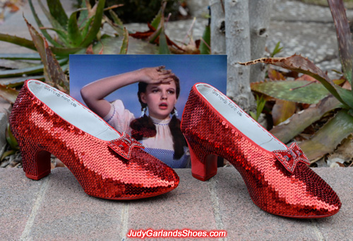 High quality hand-sewn ruby slippers is taking shape