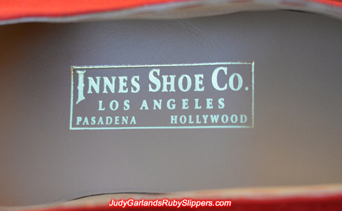 Innes Shoe Company emboss logo heat stamped in gold