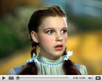 Judy Garland as Dorothy in The Wizard of Oz Video