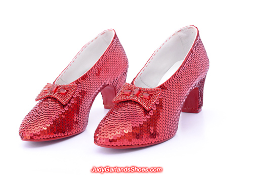 Judy Garland's reproduction ruby slippers in size 5B