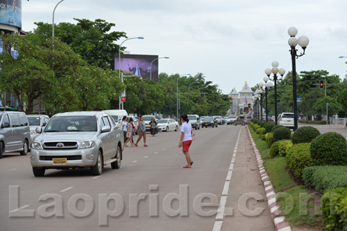 Lane Xang Avenue in Vientiane, Laos