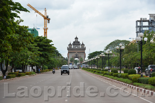 Lane Xang Avenue in Vientiane, Laos