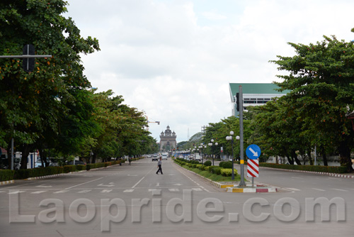 Lane Xang Avenue in Vientiane, Laos