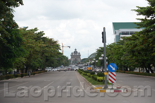 Lane Xang Avenue in Vientiane, Laos