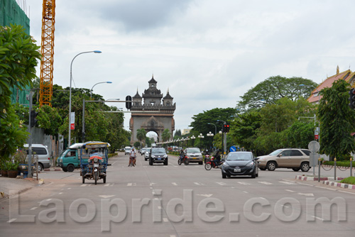 Lane Xang Avenue in Vientiane, Laos