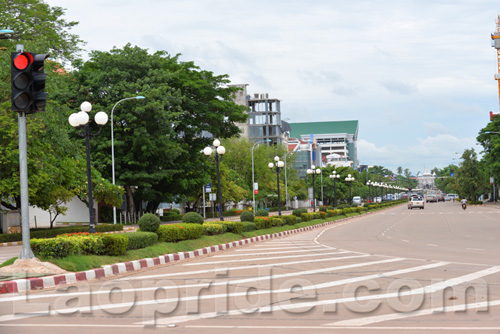 Lane Xang Avenue in Vientiane, Laos