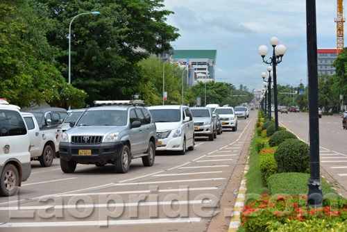 Lane Xang Avenue in Vientiane, Laos