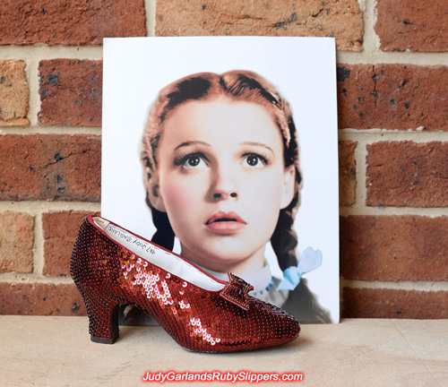 Limited edition burgundy ruby slippers right shoe