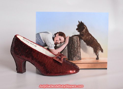 Limited edition burgundy ruby slippers right shoe