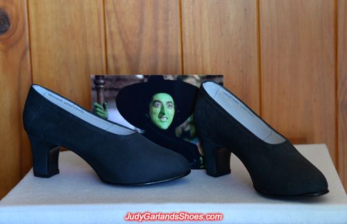 Margaret Hamilton's black silk wicked witch shoes